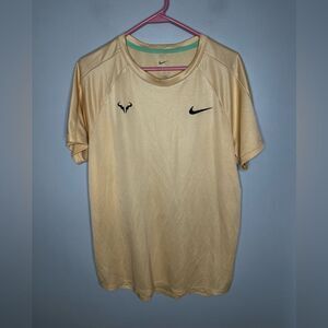 Nike Men's Dri-fit Rafa Nadal Challenger Short Sleeve Tee In Peach Orange Sz L